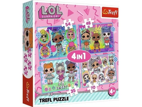 L.O.L Yllätys Trefl Puzzle 4W1 TREFL LOL LOOK AT THE DOLLY BOX (katso nukke laatikko)