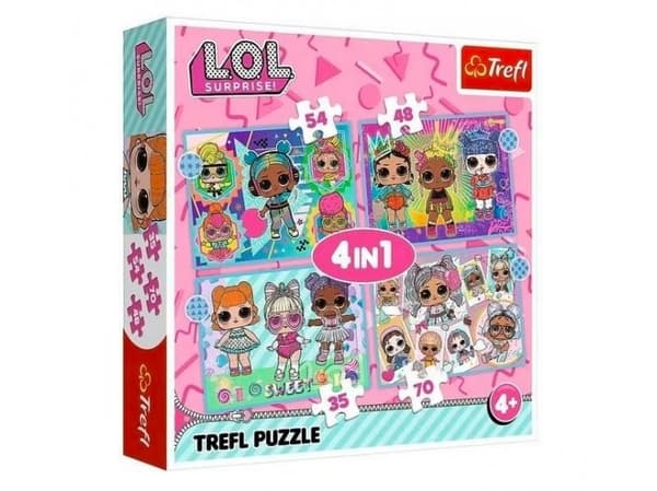 L.O.L Yllätys Trefl Puzzle 4W1 TREFL LOL LOOK AT THE DOLLY BOX (katso nukke laatikko)
