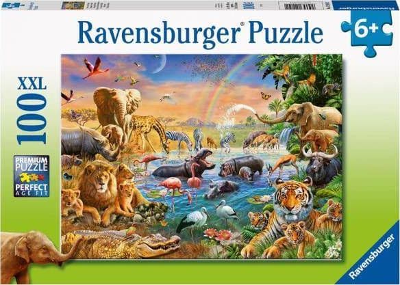 Ravensburger Savannah Jungle Waterhole, 100 stykker, Dyr, 6 år