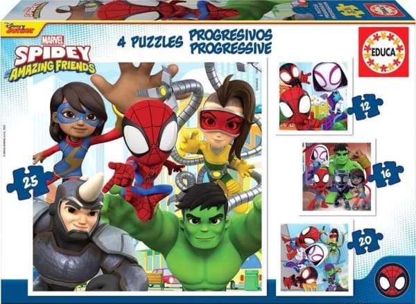 Educa 12-16-20-25 Progres. Spidey&Amazing Friends