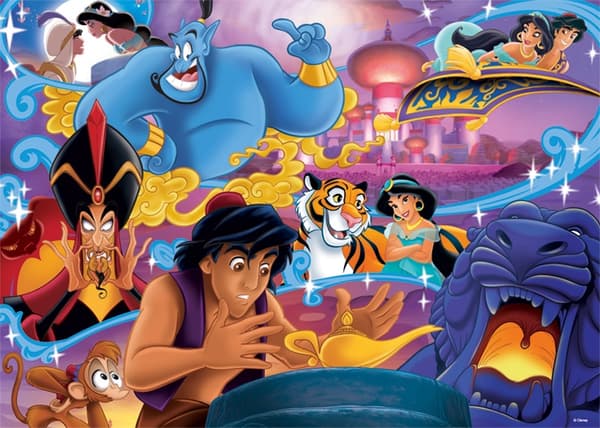 Jumbopuslespil Disney Aladdin, 1000 brikker