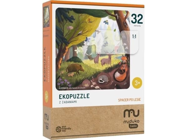 Puslespill MUDUKO SPILL - FABRYKA KRAKOW Muduko Ekopuzzle 32 Pakning under skogen MUDUKO
