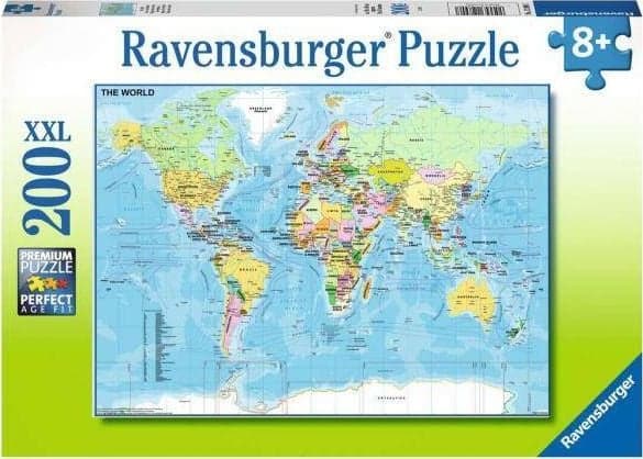 Ravensburger 4005556128907, 200 styck, Kartor, 8 År