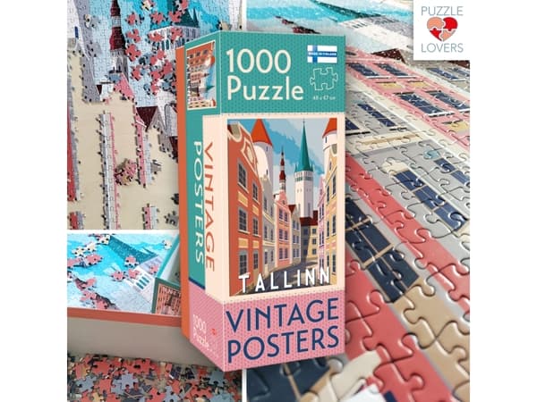 Tactic Puzzle Lovers Vintage plakater Tallinn 1000 stk puslespill