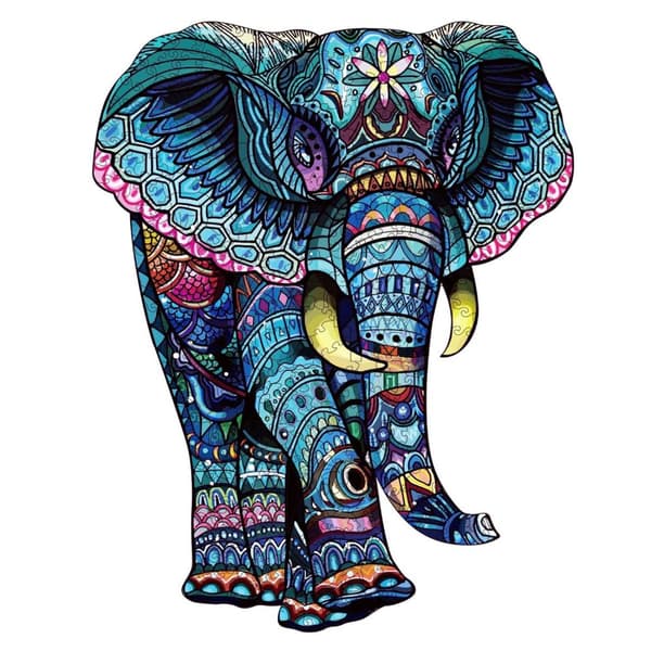 Träpussel, 136 bitar - Elefant