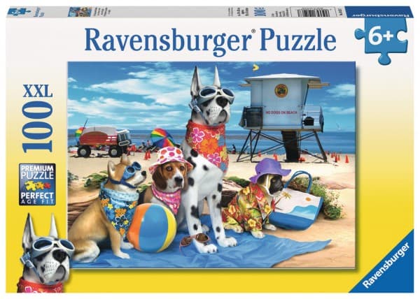 Ravensburger No dogs on the beach, 100 stykker, Dyr, 6 år