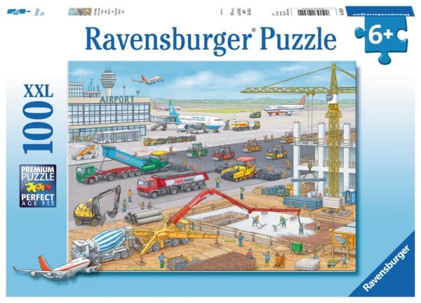Ravensburger Construction at the Airport, 100 stykker, Kjøretøy, 6 år