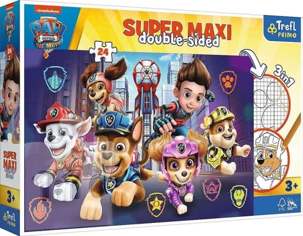 Trefl Double Sided Puzzle 24 pieces Super Maxi New Paw Patrol 3in1 challenge