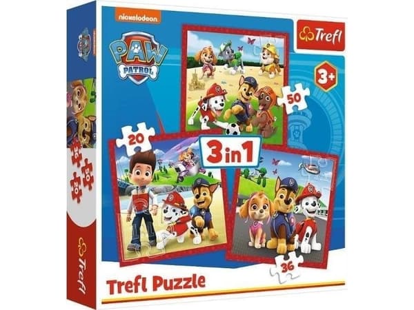 Trefl Puzzle 3in1 Paw Patrol Happy dogs 34867 Trefl