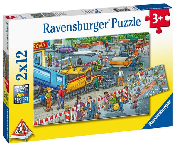 Road Construction Site Puslespill 2x12 brikker Ravensburger