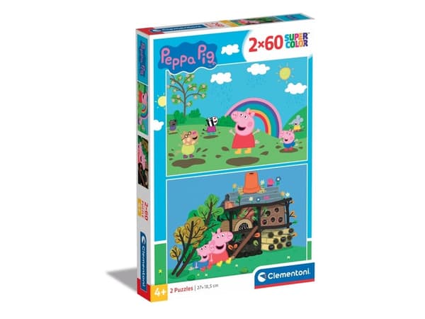 Clementoni Peppa Pig Supercolor 2 x 60, 60 styck, Tecknade serier, 4 År