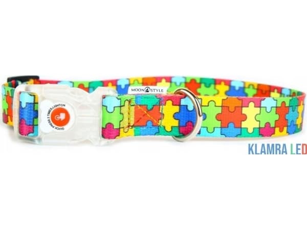 Matteo MATTEO halsband med spänne LED PUZZLE 25mm/38-65cm