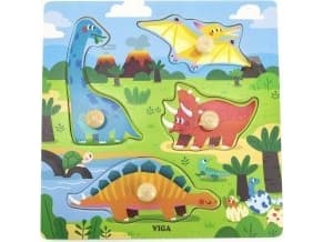 Viga Toys VIGA puinen puupalapeli Dinosaurukset