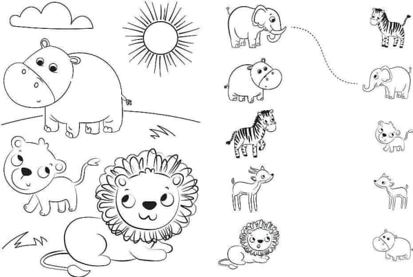 Trefl Dobbeltsidig puslespill 24 deler Super Maxi Babies on safari 3in1