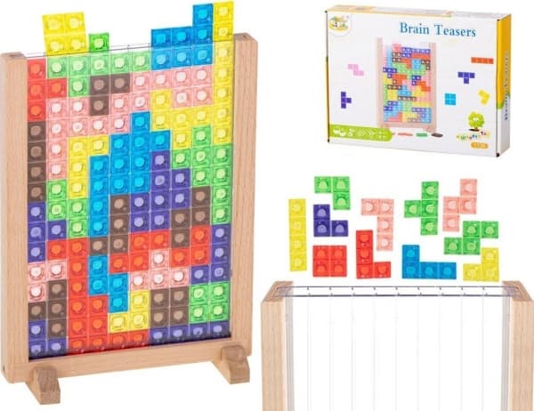 Kontext Pussel spel tetris stående trä