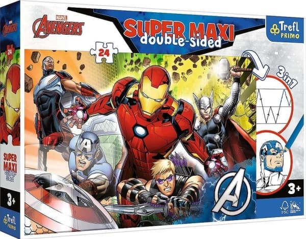 Trefl Double Sided Puzzle 24 elements Super Maxi Strong Avengers 3in1