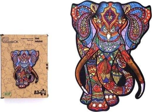 PuzzleOK Eco trepuslespill 132 indisk elefant A3