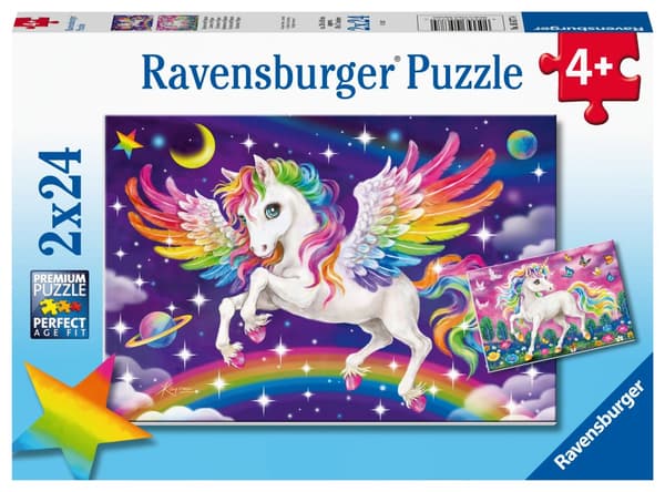 Unicorn And Pegasus Puslespill 2x24 brikker Ravensburger