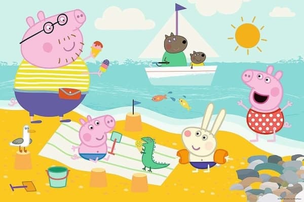 Trefl Double-sided Puzzle 24 elements Super Maxi Peppa's Joyful Day 3in1