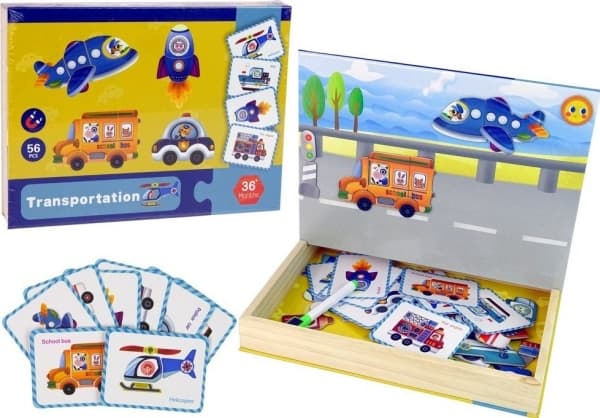 LeanToys Magnetic Puzzle Book Transport Puzzle Cards
