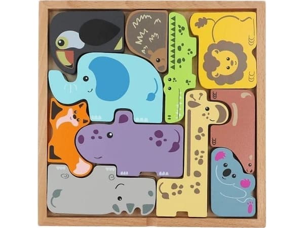 Puzzle Trefl Puinen palapeli Eläintarhan miehistön eläimet