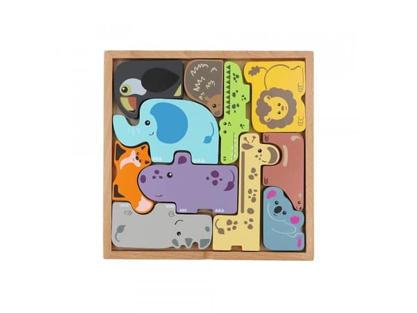 Puzzle Trefl Puinen palapeli Eläintarhan miehistön eläimet