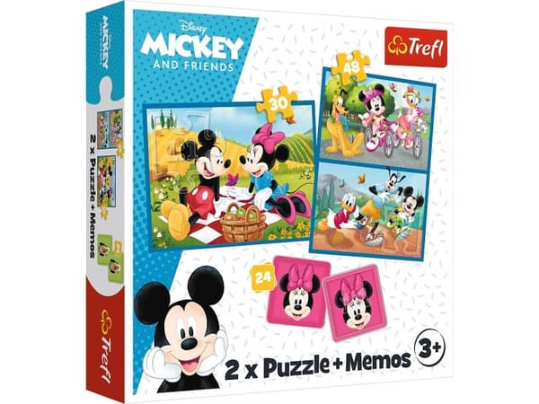 Trefl Puzzle 2in1 + memos Mickey and Friends 93344 Trefl