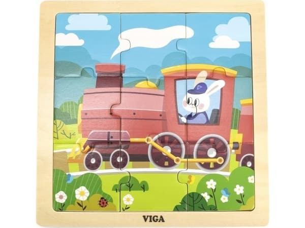 Viga Toys VIGA Handy trepuslespilltog tog 9 deler