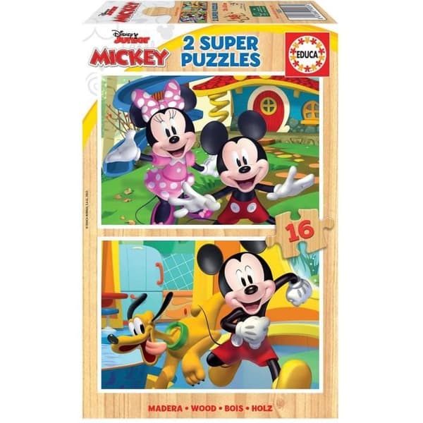 Mickey &amp; Minnie - 2 träpussel
