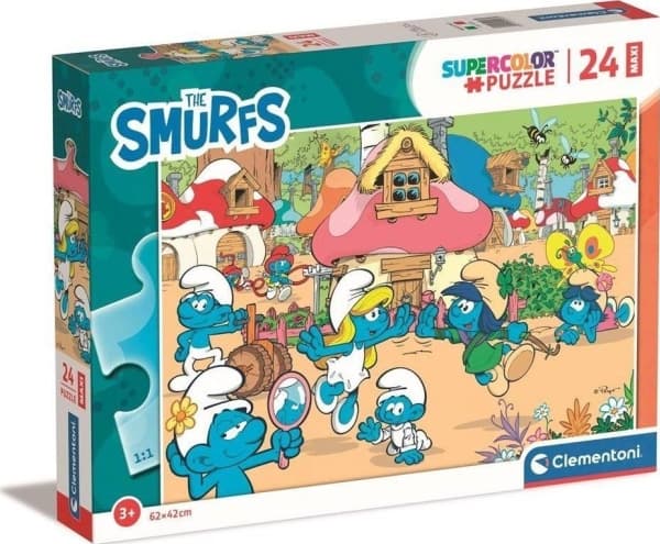Clementoni CLE palapeli 24 maxi SuperColour Smurffit Puffi 24248