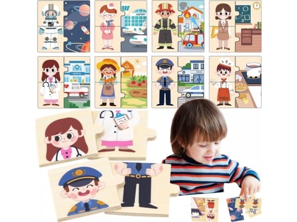 Viga Toys puupalapeli Puzzle Matching Occupations Lumarko!