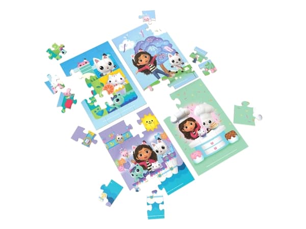 Spin Master Games Gabby’s Dollhouse 4 Wood Puzzles, 12 kpl, Sarjakuvat, 4 vuosi/vuosia