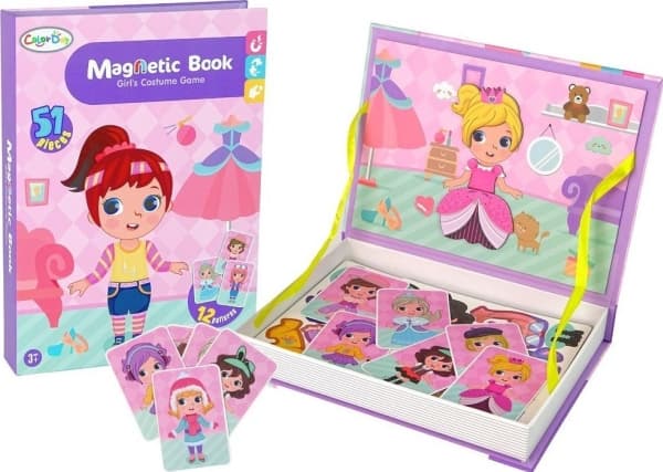 LeanToys Magnetiskt pussel Bok Klädkammare Kostymer
