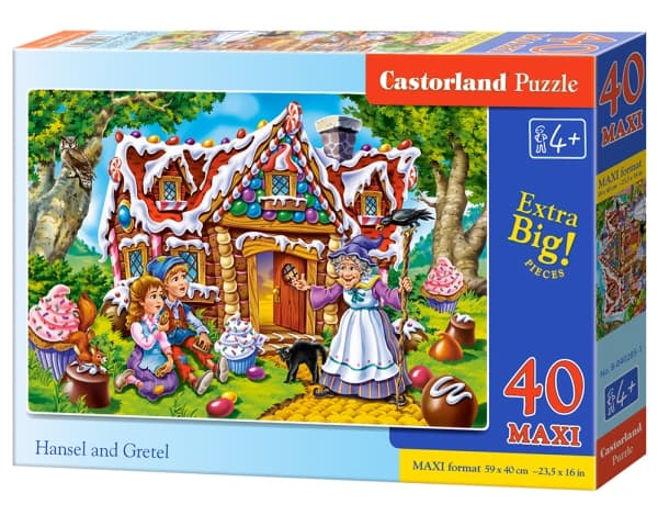 Castorland Hansel and Gretel 40 MAXI pcs, 40 stykker, Tegneserier, 4 år