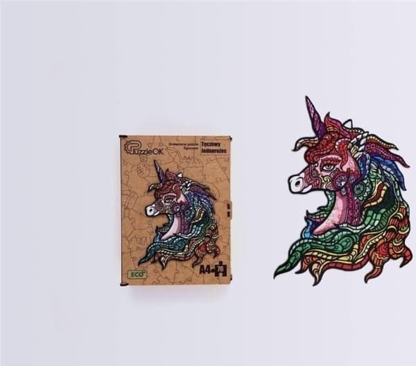 PuzzleOK Eco trepuslespill 76 Rainbow unicorn A4