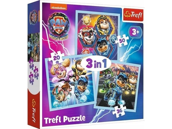 Trefl PUZZLE 3IN1 TREFL MOC MIGHTY PUPS PAW PATROL PUD
