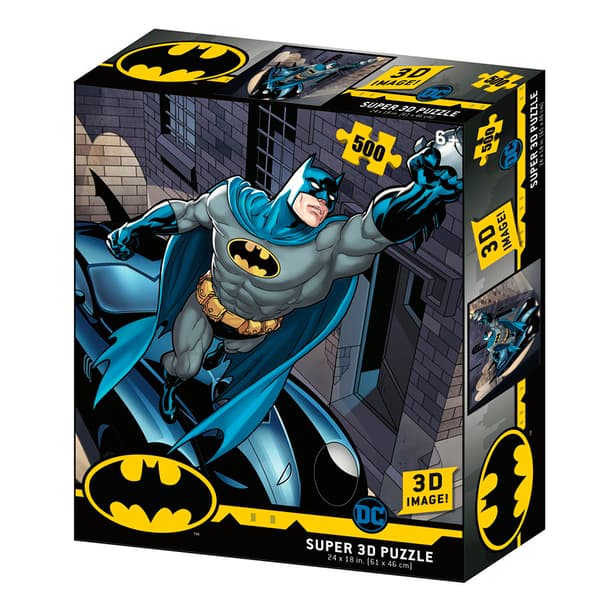 DC Comics - Lentikulärt pussel Batman och hans Batmobile 500 bitar 61x46 cm