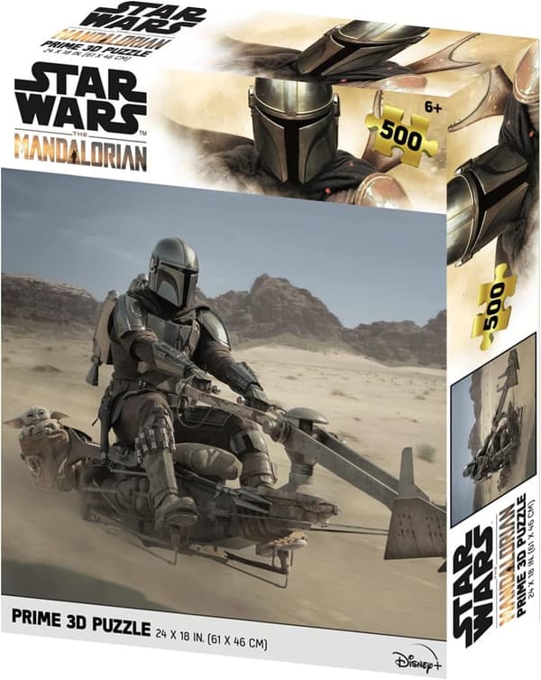 Star Wars: The Mandalorian - Lentikulärt pussel Mando på en Speeder 500 bitar 61x46 cm