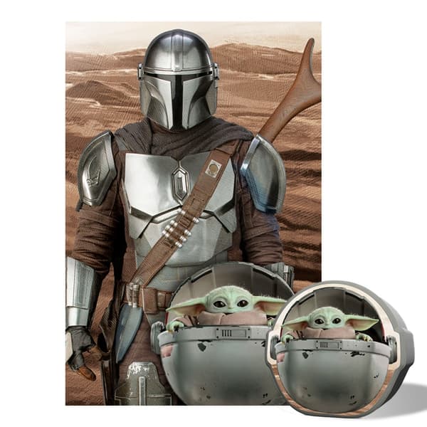 Star Wars: The Mandalorian - Mando & Grogu Lenticular pussel med formad plåtlåda 300 bitar 46x31 cm