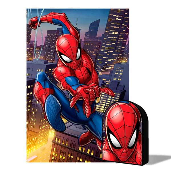 Marvel - Spider-Man Lentikulärt pussel med formad plåtask 300 bitar 46x31 cm