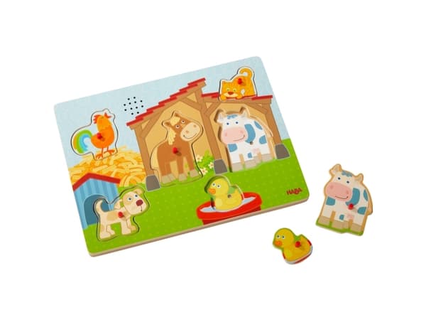 HABA Sounds - Clutching Puzzle On the farm, 6 kpl, Eläimet, 2 vuosi/vuosia