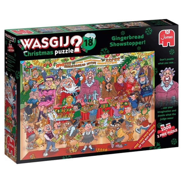 Wasgij Christmas 18 Gingerbread Showstopper Puslespil 2x1000 brikker