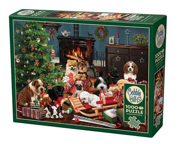 Pussel Christmas Puppies 1000 bitar, Cobble Hill