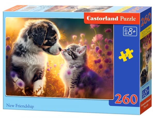 Castorland Pussel 260 bitar Kattunge, hund ny vän?