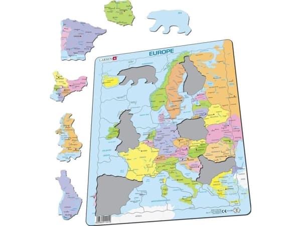 Larsen Puslespill Kart Europa Politisk Maxi