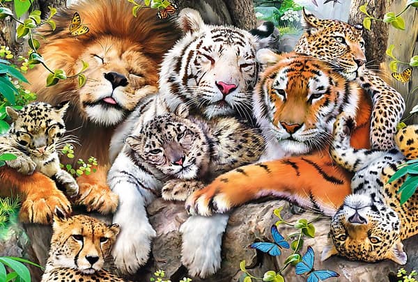 TREFL wooden puzzle Wild cats in the jungle 500+1 pcs