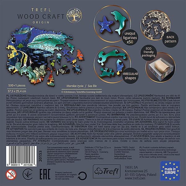 TREFL wooden puzzle Sea life 500+1 pcs