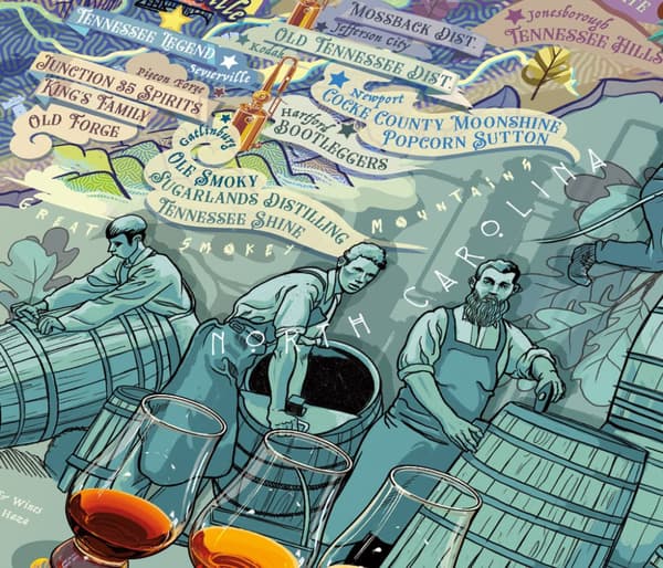 Whiskey Pussel - Kentucky & Tennessee 1000 bitar, Water and Wines