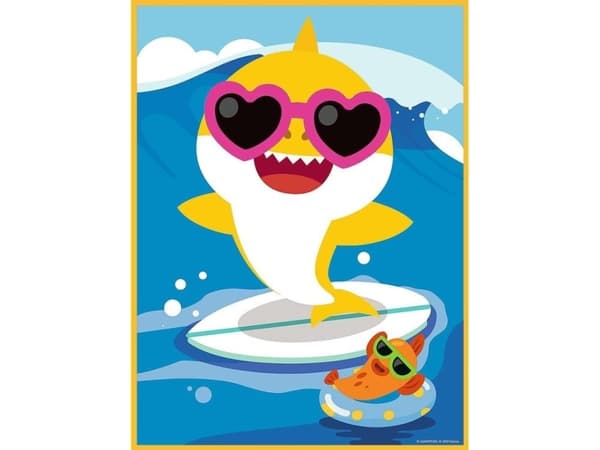 Dubbelsidigt pussel 2x10el BABY MAXI 4in1 Baby Shark Happy Day 43005 Trefl