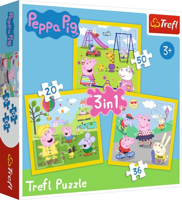 TREFL Peppa Pig 3 i 1 pussel, 20+36+50 bitar